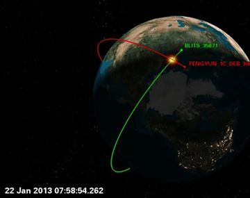 Graban el video de dos satélites chocando en el espacio