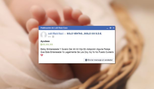 Santiago del Estero: una mujer puso un aviso para dar en adopción a su hijo en Facebook