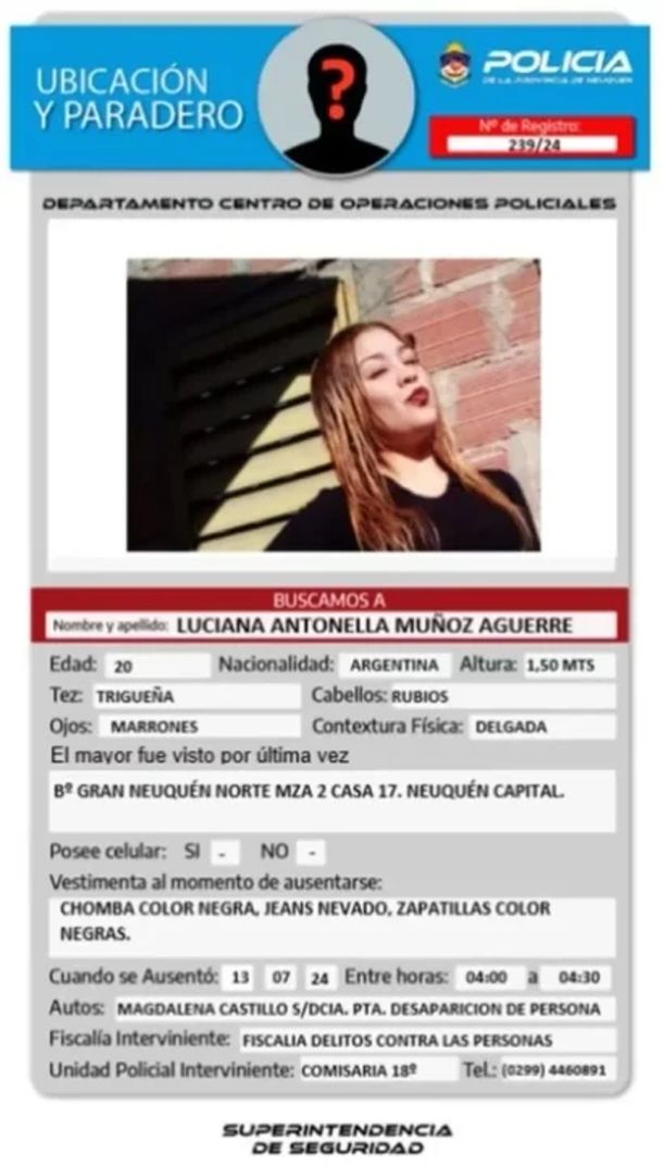 Neuquén: buscan a una mujer que desapareció hace 9 días