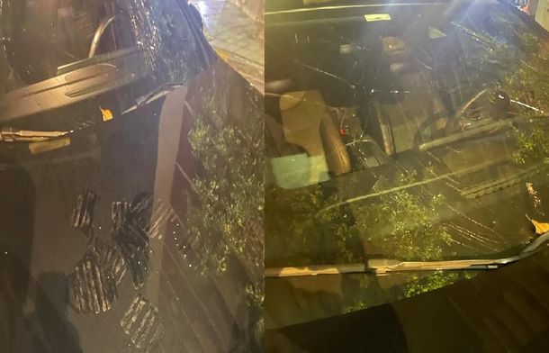 Así quedó el auto de Toto Salvio tras atropellar a su mujer