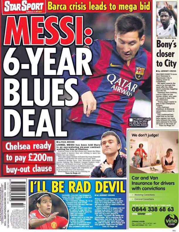 Según un diario inglés, Chelsea compraría a Messi