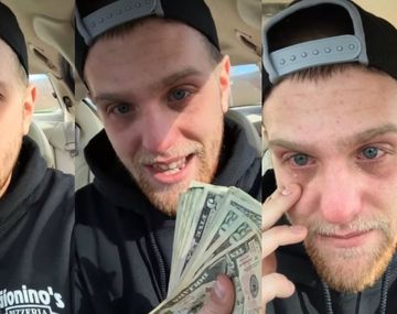 Se largó a llorar por una gran propina