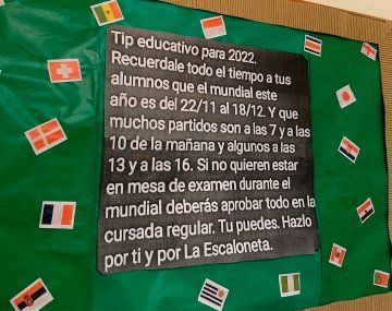 Hazlo por ti y por la Scaloneta: el ingenioso cartel para que los chicos no se pierdan el Mundial por llevarse materias