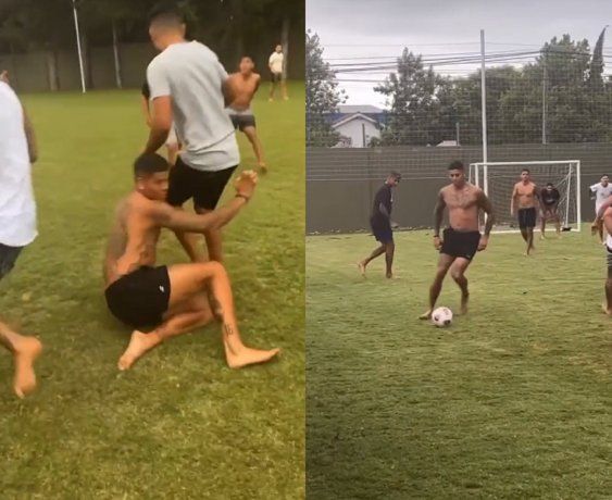 El polémico video de Marcos Rojo jugando un picado con amigos del que hablan los hinchas de Boca