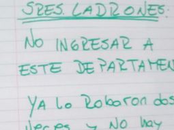 cansados de que les robaran, le dejaron una notita a los ladrones cansados de que les robaran, le dejaron una notita a los ladrones