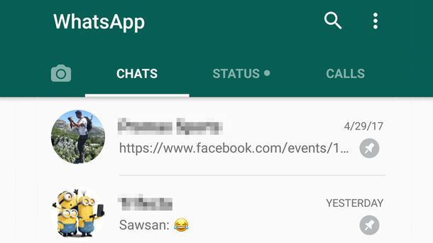 WhatsApp permite fijar conversaciones i