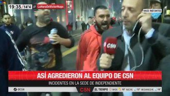 caos en independiente: agredieron al movil de c5n caos en independiente: agredieron al movil de c5n