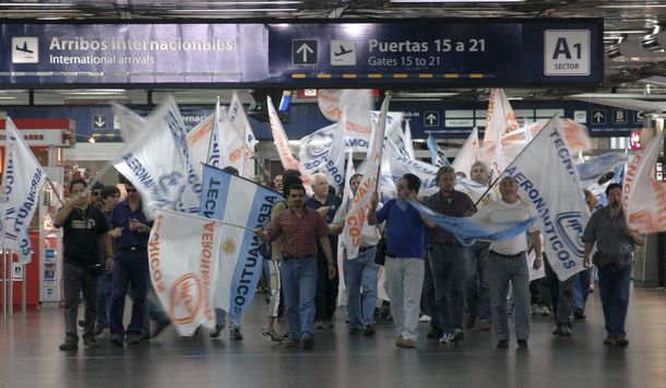Protesta en Aeroparque
