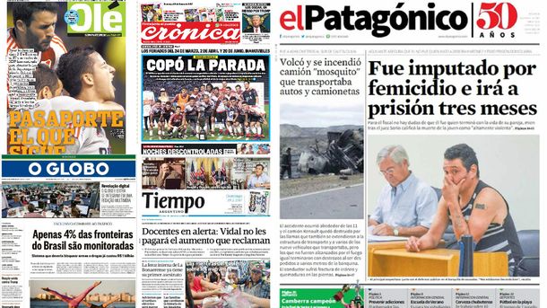 Mirá las tapas de los diarios