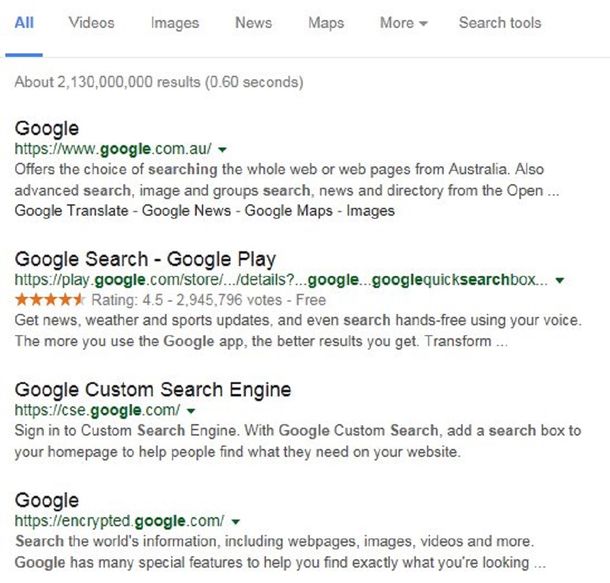 Google experimenta cambiar el color de los links de azul a negro