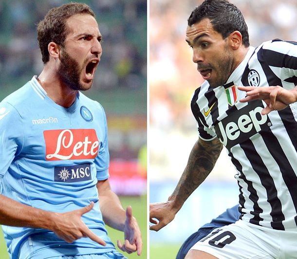 La Juve de Tevez goleó al Napoli de Higuaín y se prende