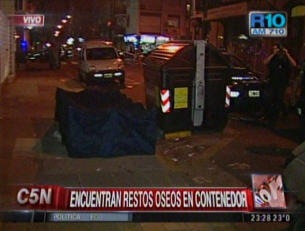 Encontraron restos óseos humanos en un contenedor de Recoleta