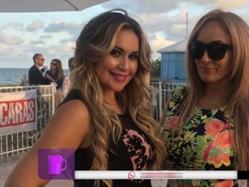 Ojeda y una amiga en Miami