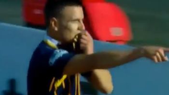 Lo Celso celebra su gol, el segundo de Central Lo Celso celebra su gol, el segundo de Central