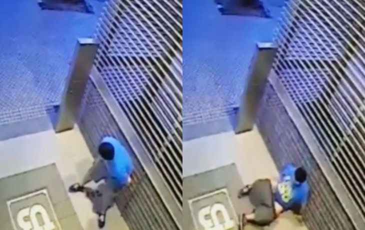 Defecó en la puerta de un edificio, se resbaló y cayó sobre su materia fecal