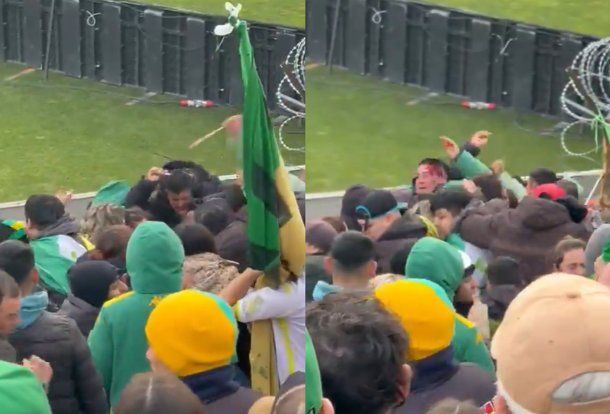 Batalla campal en la tribuna de Aldosivi: un grupo de hinchas se peleó a piñas y cuchillazos
