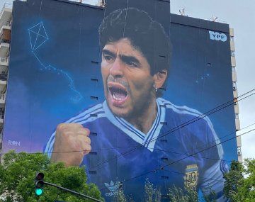 Inauguran el mural más grande del mundo en homenaje a Diego Maradona
