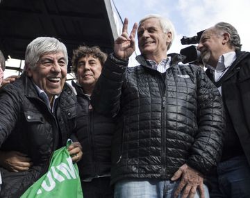 Hugo Moyano, Pablo Micheli, Antonio Caló y Hugo Yasky