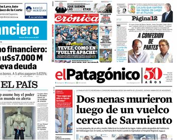 Tapas de diarios del viernes 20 de enero de 2017