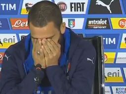 Bonucci tuvo que interrumpir su relato para no romper en llanto Bonucci tuvo que interrumpir su relato para no romper en llanto