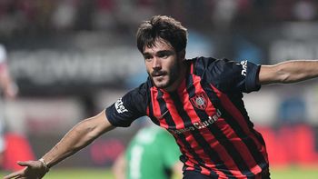 El festejo de Cerutti, tras abrir el marcador ante Quilmes El festejo de Cerutti, tras abrir el marcador ante Quilmes