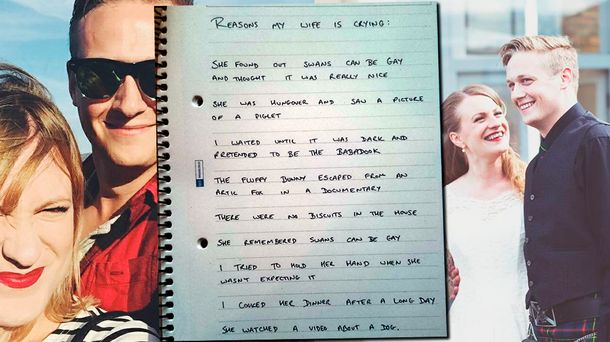 Tuiteó las cosas que hacen llorar a su pareja y tuvo que disculparse