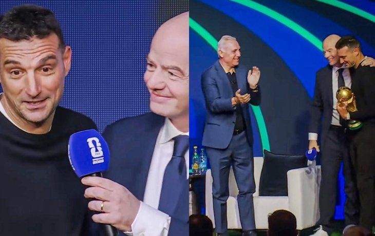 Lionel Scaloni junto a Gianni Infantino. Lionel Scaloni junto a Gianni Infantino.