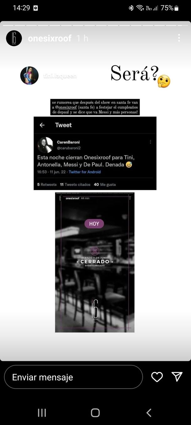 Aseguran que cierran un restaurante para Messi, Antonela, Tini y De Paul