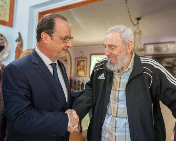 Mirá las fotos del encuentro entre Fidel Castro y el presidente de Francia