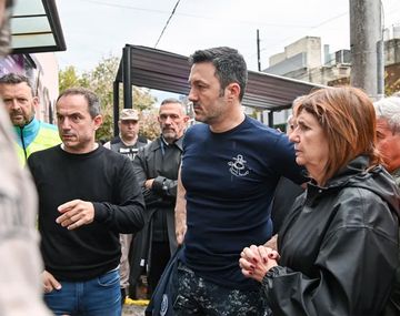 Los ministros Luis Petri y Patricia Bullrich en la zona de Zárate y Campana.
