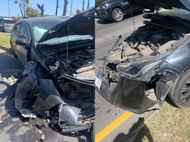 Chocó Ricardo Bochini: salió ileso pero su auto quedó destrozado