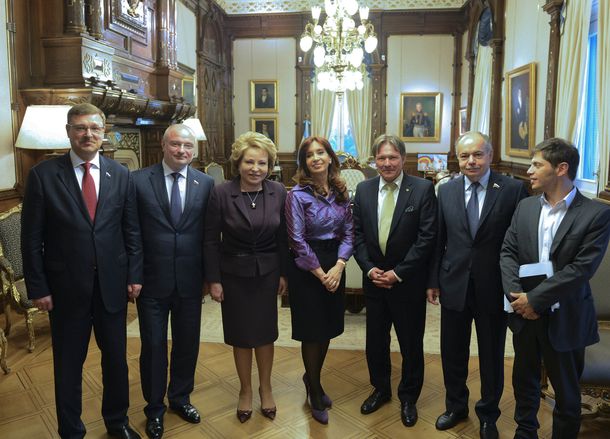 Cristina se reunió con la presidenta del Senado ruso en Casa de Gobierno