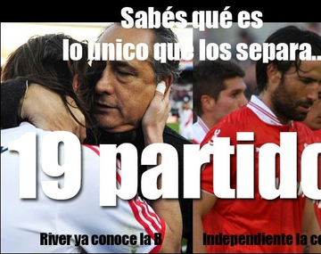Afiches con cargadas a Independiente y River