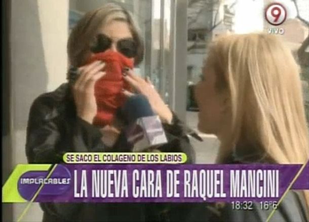 Raquel Mancini no quiere mostrar su labio