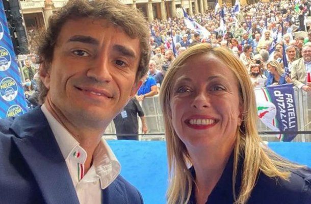 Galeazzo Bignami y Giorgia Meloni