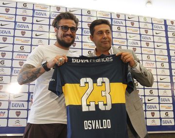 El regreso: Osvaldo ya se sumó al plantel de Boca
