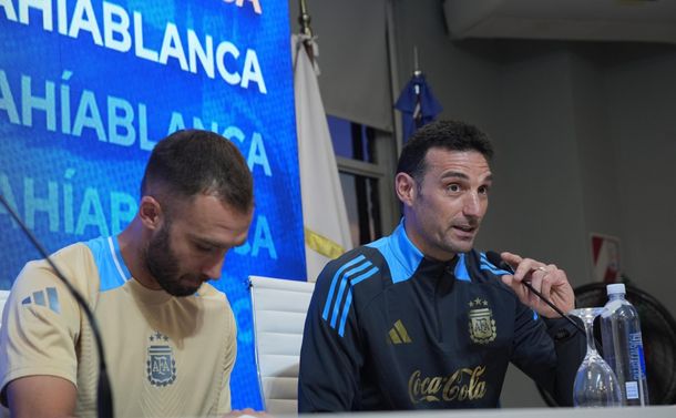 Lionel Scaloni, Lautaro Martínez y Germán Pezzella, tras anunciar el duelo por Bahía Blanca: Prioritario