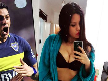 Cristian Pavón y la botinera Male Farías