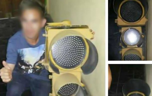 Por pícaro: robó un semáforo, subió la foto a Facebook y lo denunciaron