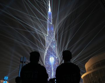 Festejo de Año Nuevo en Dubai.