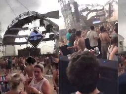 VIDEO: Un DJ murió aplastado por un escenario a causa de una fuerte tormenta