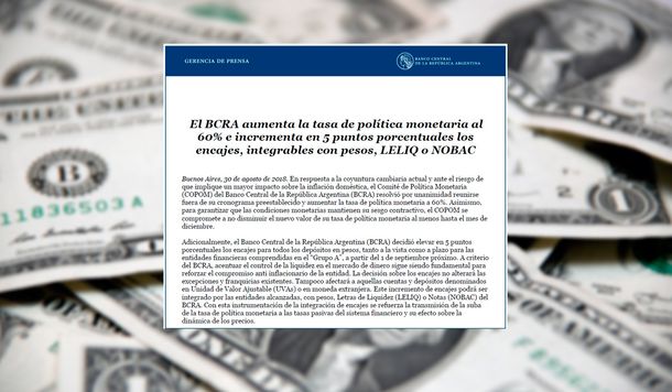 Este es el comunicado del Banco Central