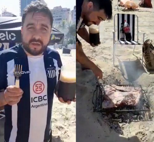 Fernet y asado en Copacabana: el video de un hincha de Talleres dedicado a Belgrano