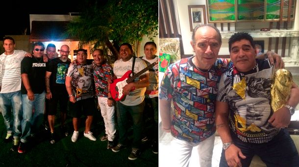 El festejo tropical de Diego Maradona en la Argentina con Rocío Oliva y Jana