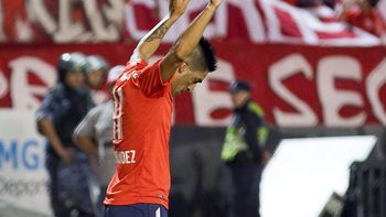 Leandro Fernández festeja uno de sus goles en Mar del Plata Leandro Fernández festeja uno de sus goles en Mar del Plata