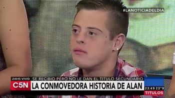 la historia de alan, un joven con sindrome de down: termino el secundario pero no le dan el titulo la historia de alan, un joven con sindrome de down: termino el secundario pero no le dan el titulo