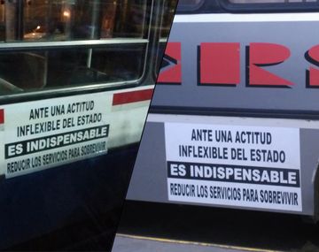 Carteles en los colectivos alertan sobre una reducción de servicios