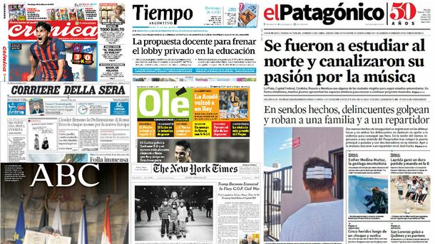 Mirá las tapas de los diarios