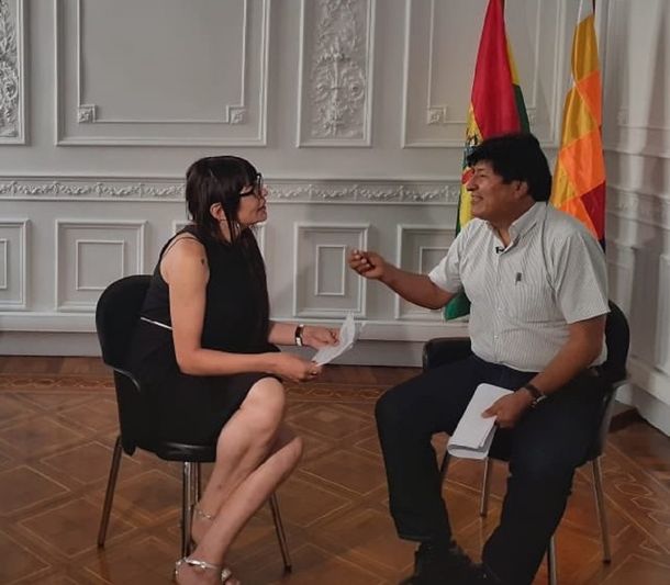 Alejandra Malem con Evo Morales