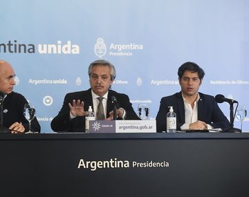 Horacio Rodríguez Larreta, Alberto Fernández y Axel Kicillof